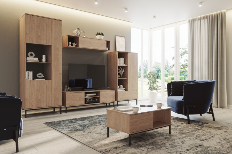 TV Kommode ERISTO large Hickory-Holzoptik Maße | www.artigo.at